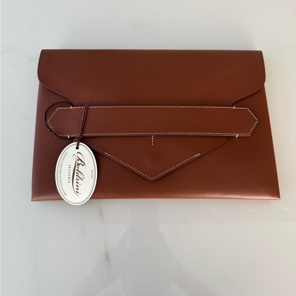 SOLD NWT Boldrini Selleria Italian Leather Envelope Clutch